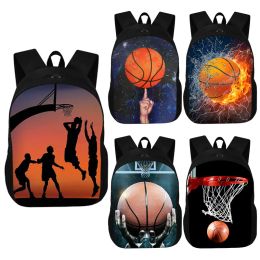 Bags Basketball Print Men Backpack 16 Inch Large Capacity Bag For Travel Casual Sport Portable Student Bag Teenagers Kids Bookbag