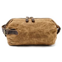 Cases Canvas and Leather Men Toiletry Bag Waterresistant Dopp Kit for Travel Large Capacity Toiletries Bag Kit Functional Travel Bag