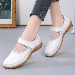 Casual Shoes Summer Women Hollow Out Lady Half Loafers Flat Platform Leather Moccasins Luxury Zapatillas Mujer