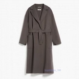 Luxury Coat Cashmere Coat Designer Coat Womens Wool Blend Coat MaxMaras 2024 Spring/Summer New Product Womens Sheep Wool Bathrobe Style Coat