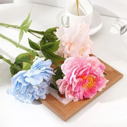 Decorative Flowers 13cm Big Head Blooming Silk Peony Artificial For Home Wedding Christmas Party Birthday Cake Decorations Fake