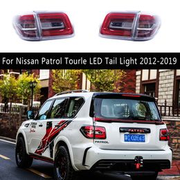 Car Taillights Assembly Streamer Turn Signal Brake Reverse Parking Running Lights For Nissan Patrol Tourle LED Tail Light Rear Lamp 12-19