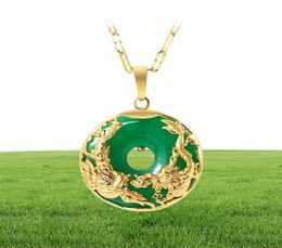 14K Gold Necklace Emerald Pendants for Female Luxury Colgante De 925 Mujer Green Jade Emerald Pendant Topaz Gemstone Necklaces CX25295336