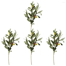 Decorative Flowers 4pcs Artificial Olive Branches Plants Household For Home Wedding Decor