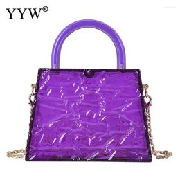 Shoulder Bags Ice Crack Transparent Lipstick Chain Jelly Women'S Bag Female Designer Luxury Crossbody PVC Mini Handbag Purse