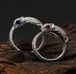 whole Creative 2 Colors Chameleon Ring Adjustable Lizard Tail Rings Opening 925 Sterling Silver Jewelry for Men or Women Weddi3506625