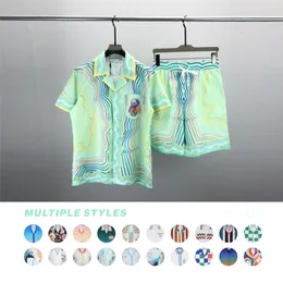카사 블랑카 디자이너 셔츠 셔츠 셔츠 셔츠 세트 화학 고급 슬리브 짧은 슬리브 두 조각 패션 커플 셔츠 캐주얼 하와이 셔츠 아시아 크기 m-3xl yyg