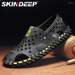 Sandals SKINDEEP Casual Mens Shoes Summer Breathable Beach Hiking Outdoor Leather Fashion Fisherman Designer Luxury Flat