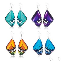 Charm Street Ladies Vintage Earrings For Women Fashion Irregar Feathers Exquisite Butterfly Wing Earring Jewellery Drop Delivery Dhta1