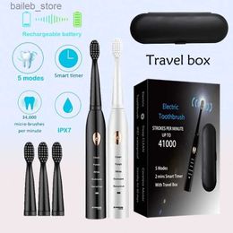 Toothbrush Ultrasonic Sonic Electric Toothbrush For Adult Rechargeable Tooth Brushes Washable Electronic Whitening Teeth Brush Timer Brush Y240419