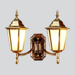 Wall Lamps Outdoor Waterproof Double-heads Lamp Courtyard Balcony Garden Gate Stone Pillar