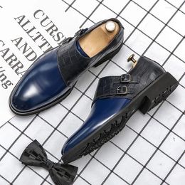 Casual Shoes Selling Men's Loafers Europe America Pointed Banquet Dress Fashionable Blue Business Free Delivery