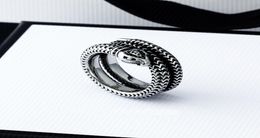 Stainless Steel snake Band Rings for Women Men Jewellery Hip pop Silver Ring with box6483714