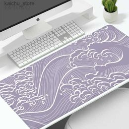 Mouse Pads Wrist Rests Mouse Pad Gaming Purple Japanese Waves XL HD New Large Custom Mousepad XXL Desk Mats Non-Slip Soft Natural Rubber Table Mat Y240419