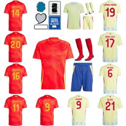 Kids Mans National Team 10 OLMO Soccer Jerseys 14 LAPORTE 11 WILLIAMS 7 MORATA 19 YAMAL 21 OYARZABAL 17 SARABIA 23 SIMON RODRI Euro Cup 2024 Football Shirt Kits XiBanYa