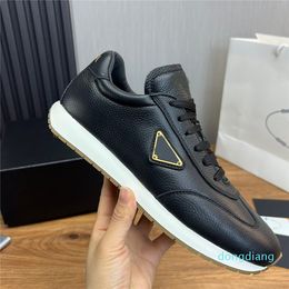 15A Authentic Luxury Men Low Top Sneakers Shoes Calfskin Leather Suede Rubber Sole Outdoor Trainers Man Round Toe Walking Jogging Sneaker With Box