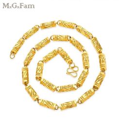 210N MGFam 60cm6mm Pure Gold Colour Six Angle Heavy Chain Necklaces Jewellery For Men Lead and Nickel 1513880