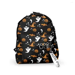 Backpack Youthful Halloween School Bags Notebook Backpacks Boys/Girls 3D Print Oxford Waterproof Key Chain Small Travel