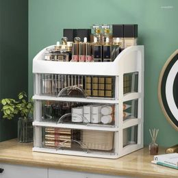 Storage Boxes Desktop Makeup Organiser Dust Water Proof Display Case With Drawers Large Capacity Countertop Lipstick Holder