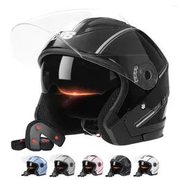 Motorcycle Helmets Open Face Helmet Men Women Dual Lens Sun Visor Top Ventilation System Lightweight Scooter Bike /4