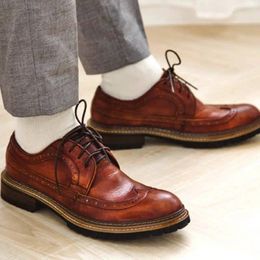 Dress Shoes Handmade Designer Luxury Gentleman Men Brogues Oxford High Quality Suit Classic Business Moccasins