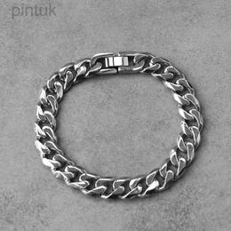 Chain 10mm Bracelet for Men Women Curb Cuban Link Chain Stainless Steel Mens Womens Bracelets Chains Davieslee Jewelry for Men d240419