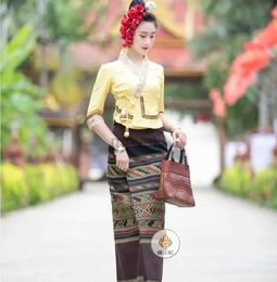 Ethnic Clothing Dai Nationality Beauty Salon Work Clothes Women Suits Spring Dress Tradition d240419