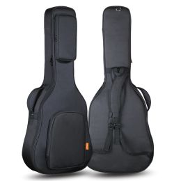 Cases 40/41 Inch Waterproof Fabric Acoustic Guitar Bag Backpack 10mm Cotton Double Shoulder Straps Padded Soft Case