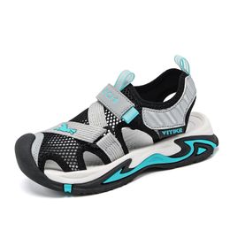 Kids Beach Sandals for Boys Summer Boy Shoes Closed Toe Safty Shoes Children Sandals 240412