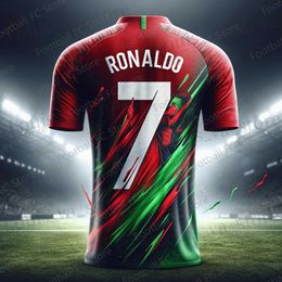 Men's T-Shirts New 23/24 Summer T Portuga Jersey CHATGPT Intelligent Design Edition Jersey Special Ronaldo 7 Soccer Jersey For Kids/Adult Kit T240419