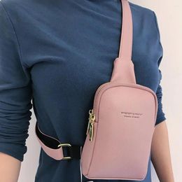 Waist Bags PU Women Chest Bag Letter Print Zipper Adjustable Large Capacity Faux Leather Sling Crossbody Sac A Main Femme Bolso Mujer
