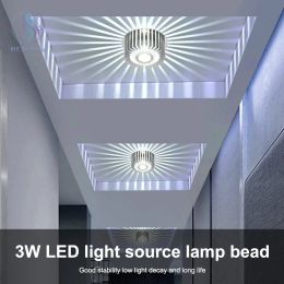 3W Luz de parede LED RGB Lâmpada de girassol projeção de girassol AC 85-265V corredor do corredor Decorativo Luz de teto para decoração de casa D2.5