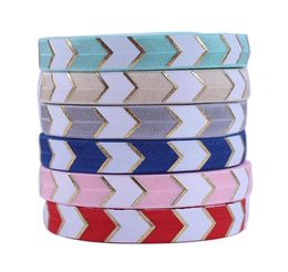 100yardsroll 58quot Gold Foil chevron Fold Over Elastic Shiny for elastic Headbands Hair Ties Hairbow accessories6600653