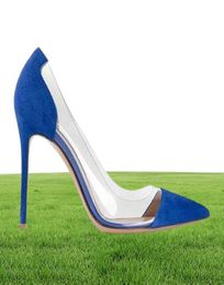 2018 Patent leather white gold sliver nude thin high heel pumps Plexiglass Clear PVC party shoes pointed semisheer sapatos femini4847014