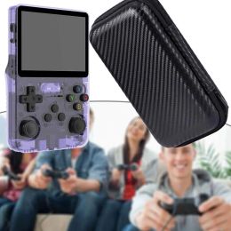 Cases EVA Hard Protective Case For R35S/R36S Portable Game Console Bag Carbon Fiber Patterned Game Console Storage Bag Game Accessory