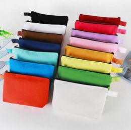 Portable Canvas Zipper Bags Multifunctional Blank Diy Craft Bags Pencil Cosmetic Jewellery Bags Case Pouch For Home School Travel