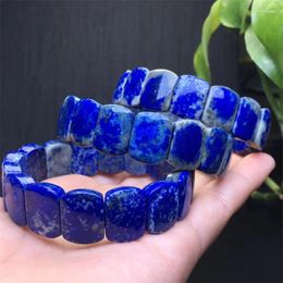 Link Bracelets 16mm Natural Lapis Lazuli Bangle Women Charm Simple Circle Strand Bangles Yoga Energy Wrist Jewellery Gift 1PCS