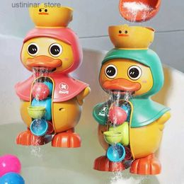 Sand Play Water Fun Kids Shower Bath Toys Cute Duck Bathtub Toys for Toddlers 1-4 Years Old with Rotating Water Wheels Bathroom Power Suction Water L416