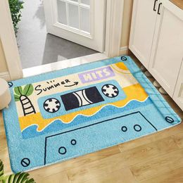 Carpets Band Blanket Throw Terracotta Funny Retro Cassette -Creative Entrance Door Mat- Anti-slip Floor Mats For Living Room