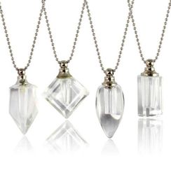 Pendant Necklaces 2PCS Clear Crystal Vials Urn Jewellery Cremation Necklace For Ashes2134013