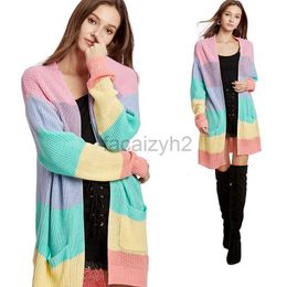 Women's Sweaters New Iridescence Loose Long Knitted Cardigan Large Women's Sweater Coat fashion T Shirt tops