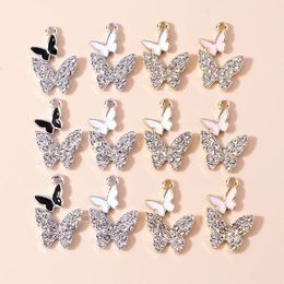 10pcs Brilliant Clear Crystal Butterfly Charms Butterfly Pendants for DIY Jewelry Making High Quality Charms Accessories Trinket 240408