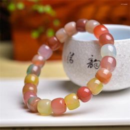 Link Bracelets 10MM Natural Yanyuan Agate Bracelet Crystal Reiki Healing Stone Fashion Jewelry Gifting Gift For Women 1pcs
