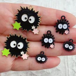 10pcs Cartoon Anime Charms Cute Coal Balls Pendant DIY Earring Bracelet Necklace Keychain Phone Jewellery Making Finding 240408