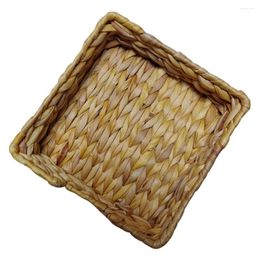 Storage Bottles Weave Basket Sundries Organiser Tray Food Water Hyacinth Woven Handmade