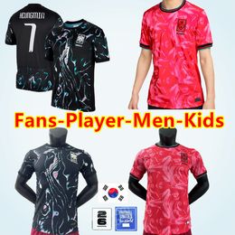 South Korea Soccer Jersey New 2024 2025 HEUNG-MIN SON KANG IN LEE National Team 24 25 Football Shirt Men Kids Kit Set Home Away Men Uniform Red Black Fan Player Version