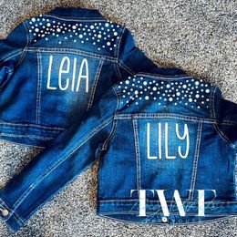 Party Supplies Pearl Demin Jean Jacket Custom Personalized With Name Baby Gift Wedding Poshoot Birthday Pography Girl Daughter Siste