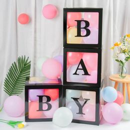 Party Supplies 25/30cm Black Letter Box Balloon For Birthday Wedding Custom Name Decoration Kids Babyshower Boy DIY Boxes