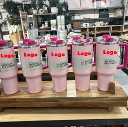 Mugs Sell well Original stock 40oz Stainless Steel H2.0 Tumbler Flamingo NEWSHIPS SAME DAY Support drop shippingQ240419