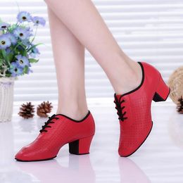 Dance Shoes Sneakers Woman Latin Leather Ladies Ballroom Modern Teachers Shoe Square Sailors Mujer